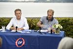 Dansk Folkeparti holdt sommergruppemøde, hvor de mødte pressen i Sønderborg i august. Her partiformand Kristian Thulesen Dahl og gruppeformand Peter Skaarup. Ernst van Norde/Ernst Van Norde