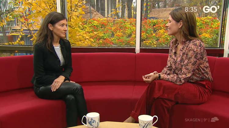 »Morten og jeg, og jeg tænker også store dele af Danmark, fik morgenkaffen galt i halsen«, sagde Ida Wohlert i sin introduktion til Alexandra. Screengrab fra programmet