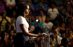 Michelle Obama er ikke fan af politik, siger hun, men hun har dog talt til en række valgmøder for at få unge til at stemme. Her i Las Vegas i september 2018, John Locher/AP