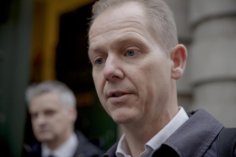 Politikens chefredaktør, Christian Jensen, er mandag i retten i sagen om Politikens udgivelse af bogen 'Syv år for PET'. Miriam Dalsgaard/POLFOTO
