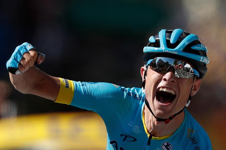 Magnus Cort (Astana) skrev sig ind på listen over danske etapevindere i TTour de France, da han kom først over stregen Peter Dejong/AP