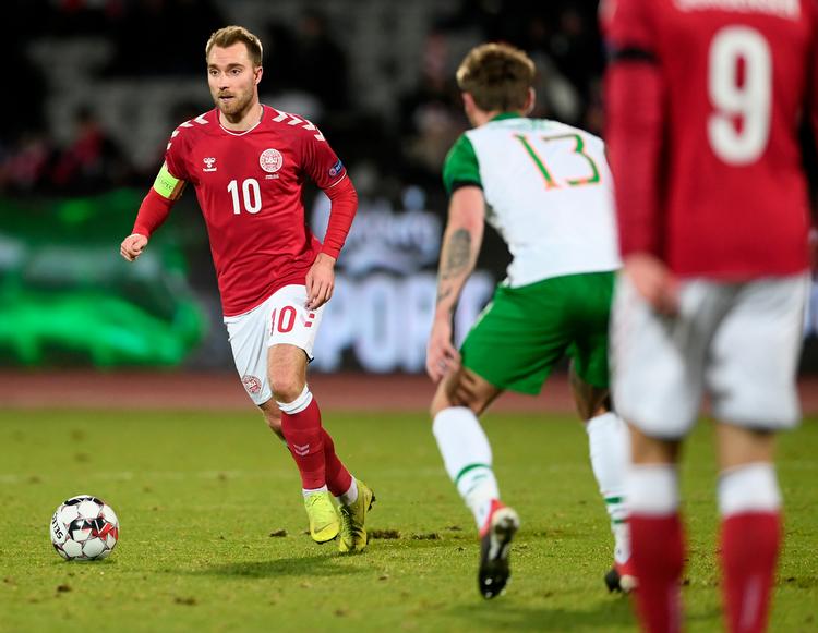 Christian Eriksen spillede de første 45 minutter mod irerne. Han er 2018-topscorer på landsholdet med fire scoringer Lars Poulsen/POLFOTO