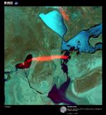 'Bleeding Heart' kalder Nasa dette billede, som er taget over Aralsøen i Kasakhstan. Us Geological Survey/nasa