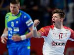 Lasse Svan jubler over et af sine i alt imponerende 11 mål i 31-28-sejren over Slovenien ved EM i Kroatien i januar i år. Nu taler den danske veteran om VM-guld til Danmark ved den næste slutrunde. Lars Poulsen/POLFOTO