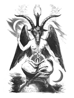 Siden 1856 er navnet Baphomet blevet associeret med gedefiguren tegnet af Eliphas Levi. (Foto: Wikimedia Commons) 