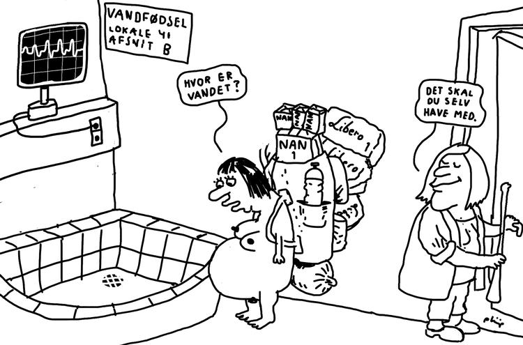 Cepos undrer sig over kritikken af, at barselshotellet lukker. For der er jo tale om en form for privatforbrug, og hvorfor skal skatteborgerne betale for det? Foto: Philip Ytournel/Politiken-Tegning