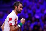 Kroatiens stærkeste navn på ATP Touren, Marin Cilic, kunne med to sejre i single sikre sin nation den anden Davis Cup-triumf. Foto: Thibault Camus/AP