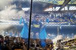 Det anslås, at 75 procent af alle fodboldinteresserede i Argentina har et tilhørsforhold til enten River Plate eller Boca Juniors, som er denne purks favorithold. Foto: Nacho Doce/Ritzau Scanpix