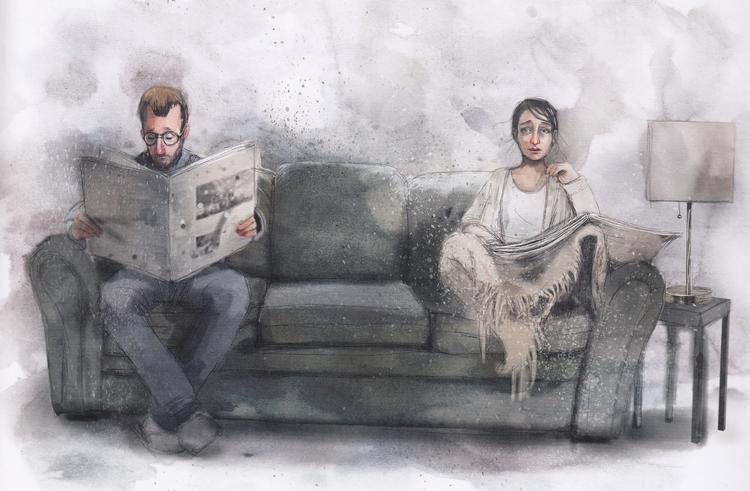 Hvordan holder man jul, når man har mistet et barn? Maja Lunde giver et bud i sin børnebog 'Snesøsteren'. Illustration Lisa Aisato