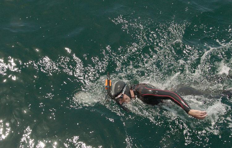 Svømmeturen begyndte 5. juni og tog sit udgangspunkt fra kysten ved Japan.
Endemålet var San Francisco i USA - en distance på i alt 9260 kilometer. Foto: /AP