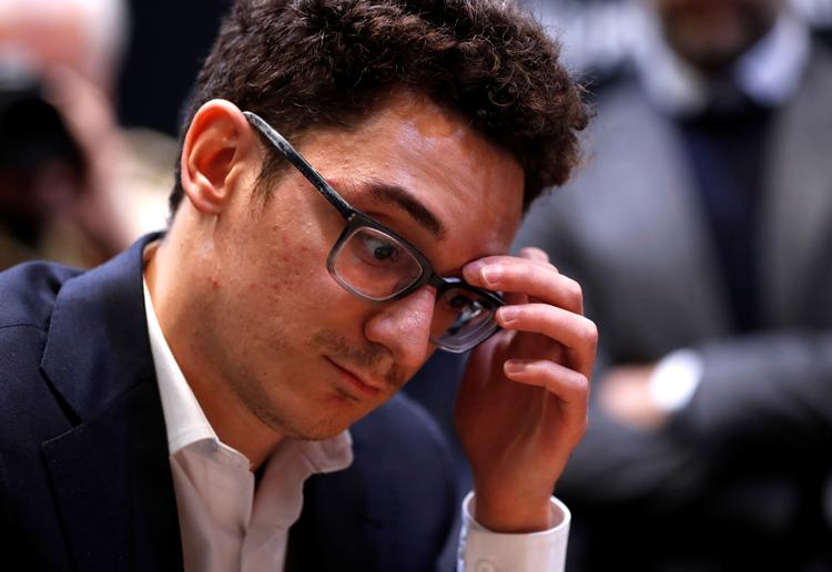 USA's Fabiano Caruana så presset ud flere gange i finalen. 
   Foto: Paul Childs/Ritzau Scanpix