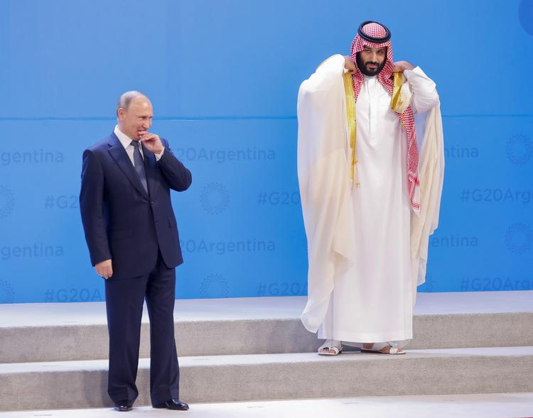 Ruslands Vladimir Putin og Saudi-Arabiens Mohammed bin Salman ved G20-topmødet i Buenos Aires. Foto: Pablo Martinez Monsivais/AP