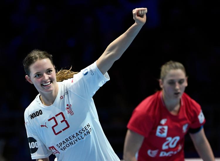 Kristina Jørgensen var sammen med målvogter Sandra Toft bedste danske spiller mod Polen. Foto: Lars Poulsen/POLFOTO