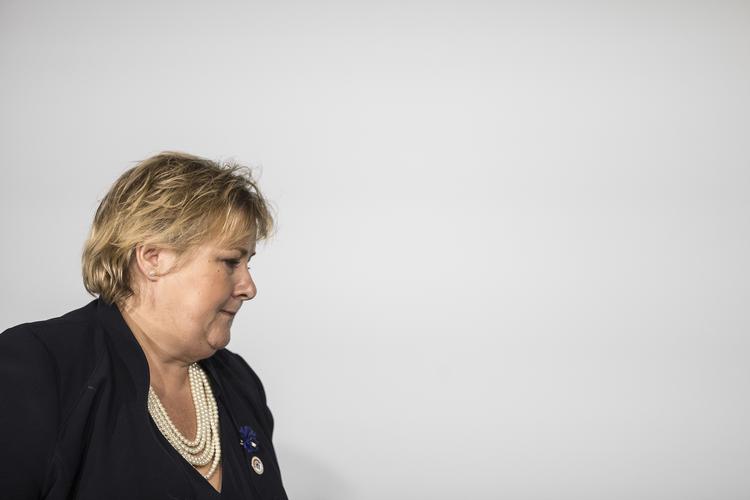 Norges statsminister, Erna Solberg.  Foto: Jean-francois Badias/AP