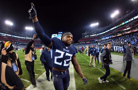 Før sin rekord på 99 yards havde Derrick Henry som bedst løbet et touchdown fra 75 yards.
   Foto: Christopher Hanewinckel/Ritzau Scanpix