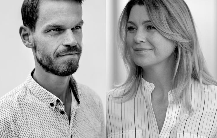 Hovedpersonen Meredith i tv-serien 'Greys hvide verden spilles' i alle 15 sæsoner af Ellen Pompeo. Udover i denne kommentar har hun ingen forbindelse til Svend Brinkmann. Kollage. Originalfotos Casper Dalhoff og Discovery Networks (arkiv)