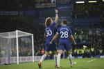 David Luiz jubler, efter han scorede til 2-0 for Chelsea i sejren mod Manchester City. Foto: Tim Ireland/AP