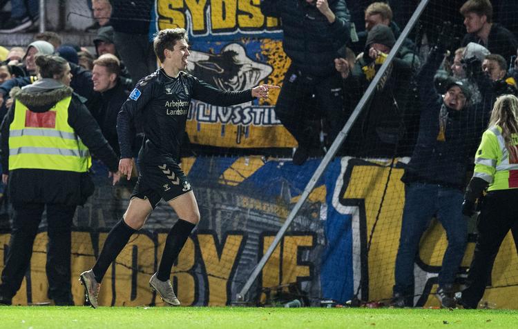 Mikael Uhre kom ind efter pausen i Vejle og sørgede for Brøndbys 2-1-sejrsmål Foto: Claus Fisker/Ritzau Scanpix