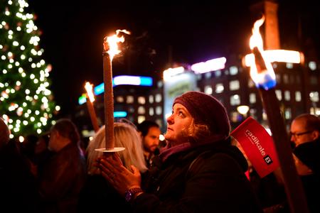 
I alt seks byer over hele landet deltog i Hold fast i menneskerettighederne, Danmark' - indkaldt af organisationerne Stop Diskrimination, Venligboerne København, Red Barnet og Mellemfolkeligt Samvirke. Foto: Jonas Olufson/Ritzau Scanpix
