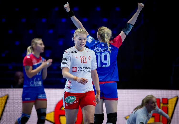 Kathrine Heindahl blev dansk topscorer med fem mål, men de rakte ikke langt i det samlede billede. Foto: Liselotte Sabroe/Ritzau Scanpix