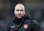 »Jeg er beæret, stolt og ydmyg over, at AaB nu peger på mig som permanent cheftræner, og jeg vil gøre alt for at leve op til klubbens tillid, siger Jacob Friis Foto: Henning Bagger/Ritzau Scanpix