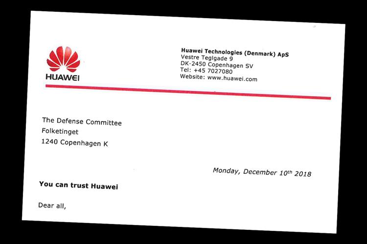 Huawei har sendt et åbent brev til Folketinget om firmaets uskyld i de internationale mistanker og anklager. Der er milliarder af kroner på spil.  