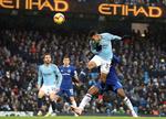  Gabriel Jesus headede målet til 2-0 ind.  Foto: Martin Rickett/AP
