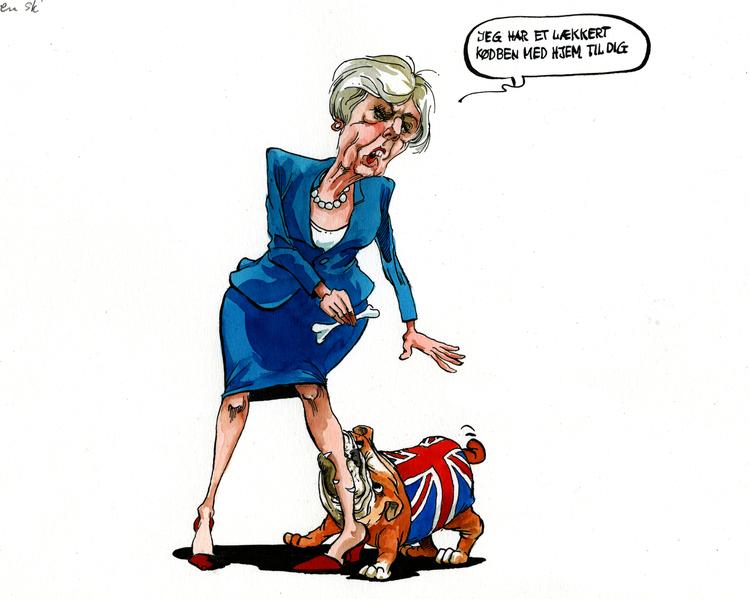 Storbritaniens premierminister Teresa May har forhandlet en skilsmisseaftale hjem med EU - men modstanden indenfor egne rækker er massiv.

   Foto: Roald Als/POLITIKEN