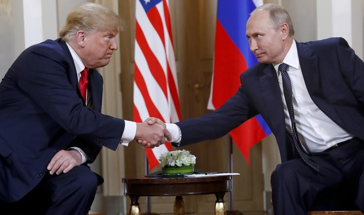 
   USA's præsident Donald Trump sammen med Ruslands præsident Vlaimir Putin under et møde i Finland 16. juli 2018. 
 Foto: AP Photo/Pablo Martinez Monsivais
   Foto: Pablo Martinez Monsivais/AP
