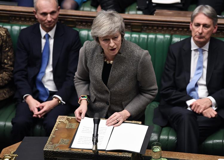 Theresa May fotograferet i parlamentet i dag, hvor hun forsvarede sin brexitaftale med EU og de garantier, hun mener, hun har fået.  Foto: Jessica Taylor/AP
