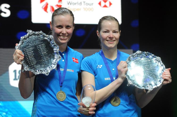 
   Kamilla Rytter Juhl og Christinna Padersen vandt i foråret All England som den første danske damedouble i 51 år. Foto: Rui Vieira/AP