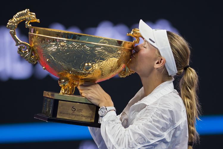 
    Caroline Wozniacki vandt tennisturneringen China Open i oktober. Turneringen rangerer lige under ketjersportens grandslam.
   Foto: Nicolas Asfouri/Ritzau Scanpix