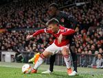I en af sine 11 kampe for Manchester United spillede Guillermo Varela mod FC Midtjylland og Pione Sisto.
   Foto: Jon Super/AP