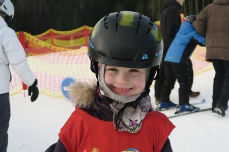 Ansigtet siger det hele: Det er sjovt at stå på ski.  Foto: Rasmus Meisler