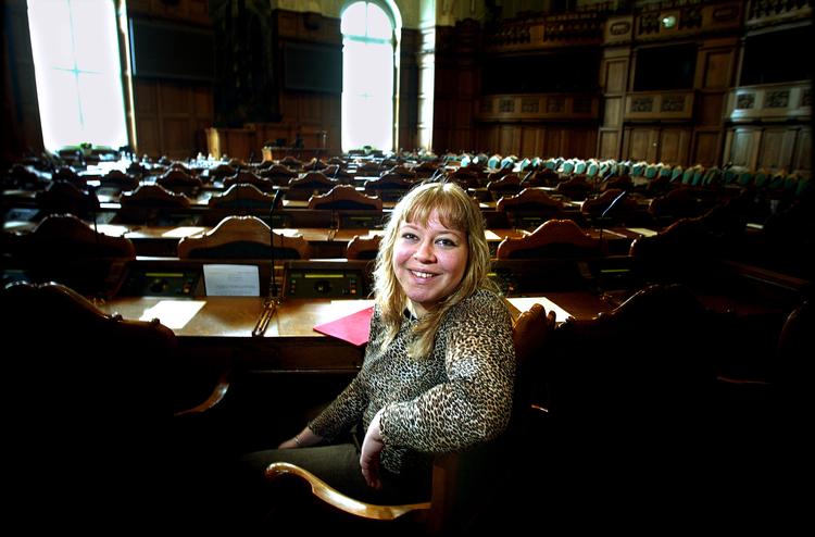 
Karina Sørensen fra Dansk Folkeparti blev valgt ind i Folketinget i 2011, 19 år og syv måneder gammel, og dermed blev hun yngste medlem af Folketinget.
   Foto: Thomas Wilmann/POLFOTO