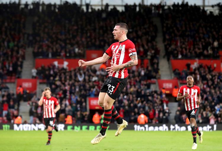 Pierre-Emile Højbjerg spillede igen en rigtig god kamp for Southampton og scorede i første halvleg et flot mål. Desværre blev han også udvist
   Foto: Adam Davy/AP