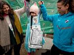 Amalia Salih debuterede med 2 kilometers løb - og en præmie for bedste udklædning, Elsa fra Frost. Foto: Per Munch