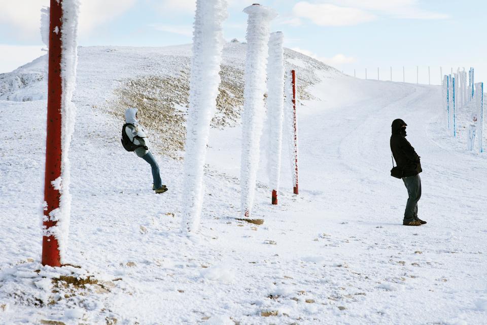 
9. februar 2013 på Col des Tempêtes, Mont Ventoux, er vindstødene på 100 kilometer i timen.  Foto: Rachel Cobb