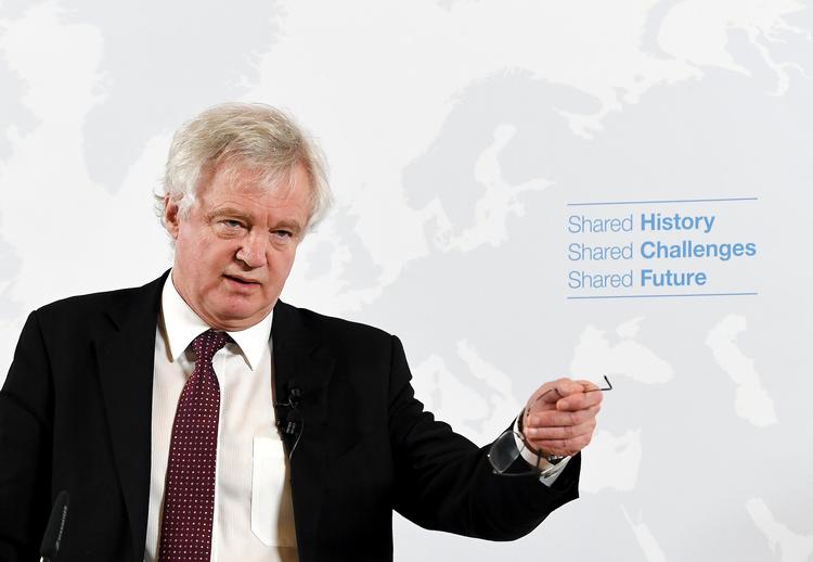 David Davis argumenterer for et hårdt brexit. Foto: Roland Schlager/AP