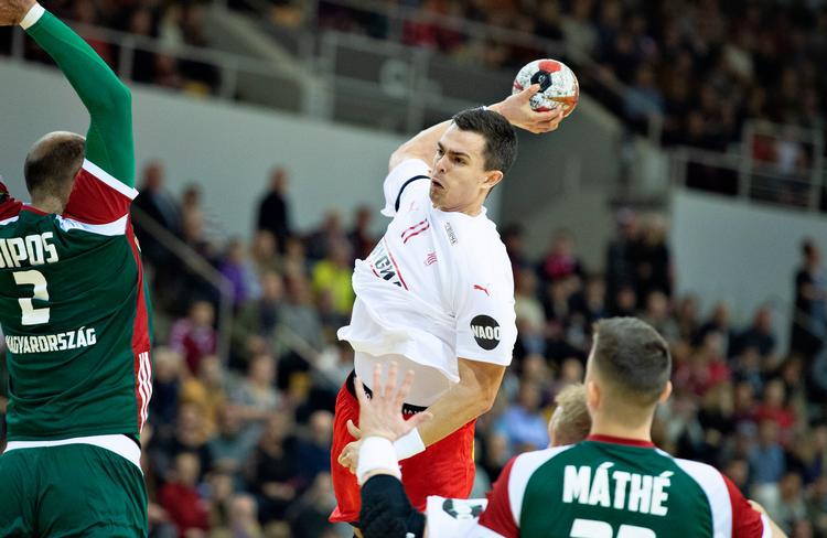 En storspillende Rasmus Lauge scorede fem gange mod Ungarn. Foto: Henning Bagger/Ritzau Scanpix