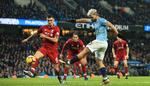 Sergio Agüero på vej til at score 1-0-målet.  Foto: Jon Super/AP