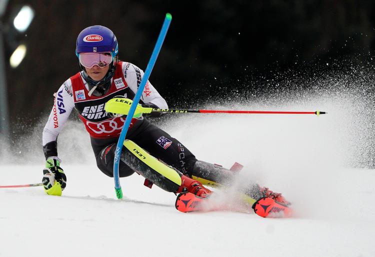 
USA's Mikaela Shiffrin virker uovervindelig, når det drejer sig om slalom i World Cuppen. Lørdag slog hun til igen.
   Foto: Giovanni Auletta/AP