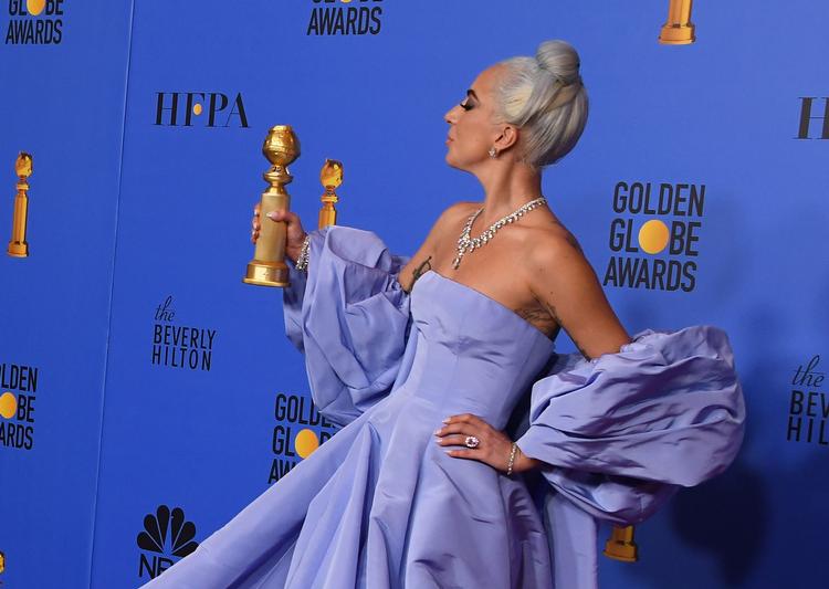 Lady Gaga og filmen 'A Star Is Born' var sat til at vinde flere af de store priser til nattens Golden Globe-uddeling, men blev overhalet indenom af 'Bohemian Rhapsody' og 'Green Book'.  Lady Gaga vandt dog en pris for bedste originale sang.  Foto: Mark Ralston/Ritzau Scanpix