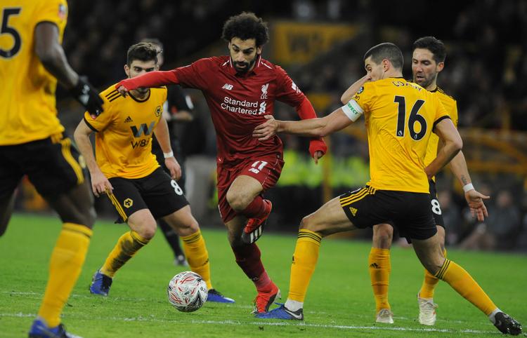 Først i de sidste 20 minutter kom Mohamed Salah på banen uden at det kunne ændre udfaldet mod Wolverhampton. Foto: Rui Vieira/AP
