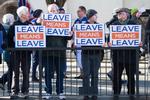 Probrexit-demonstranter fotograferet foran parlamentet i dag.  Foto: Niklas Halle'n/Ritzau Scanpix