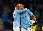 Manchester Citys Gabriel Jesus snupper bolden efter storsejren over Burton.  Foto: Jason Cairnduff/Ritzau Scanpix