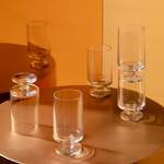 Grethe Meyer og ibi Trier Mørchs glasserie er ude i butikkerne til marts og kan fås i størrelserne lille (21 cl) og stor (36 cl). Forhåbentlig bliver de fulgt op af champagneglas og karafler også.  Foto: Pr-foto