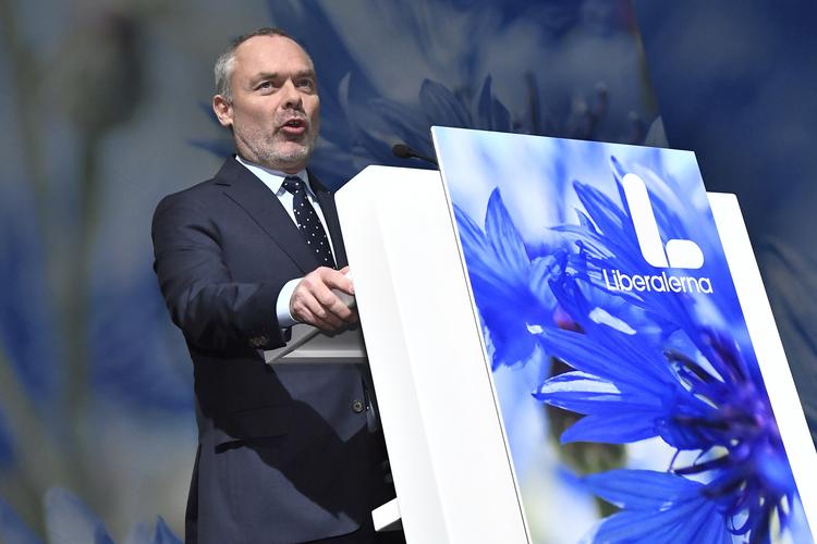 Partileder Jan Björklund holder her tale på Liberalernas partiråd. Foto: 10090 Claudio Bresciani/tt/Ritzau Scanpix
