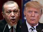 Præsident Donald Trumps retorik mod den tyrkiske præsident, Recep Tayyip Erdogan, er optrappet. Stridspunktet er Syrien, og Trump advarer TYrkiet mod at angribe eller provokere de kurdiske styrker i landet, når USA har trukket sine styrker ud.  Foto: Adem Altan, Saul Loeb/Ritzau Scanpix