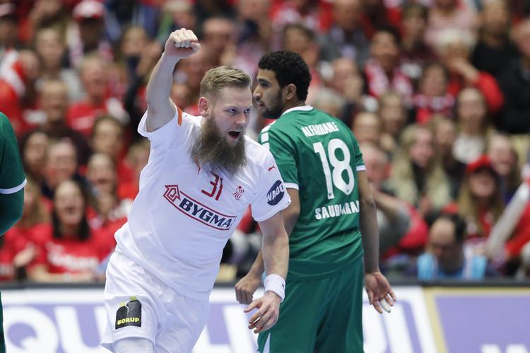4 mål gjorde Nikolaj Øris til dansk topscorer i første halvleg.

   Foto: Jens Dresling/POLFOTO